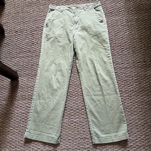 Anthropologie Pilcro Olive Green Distressed and Relaxed Utility Pants